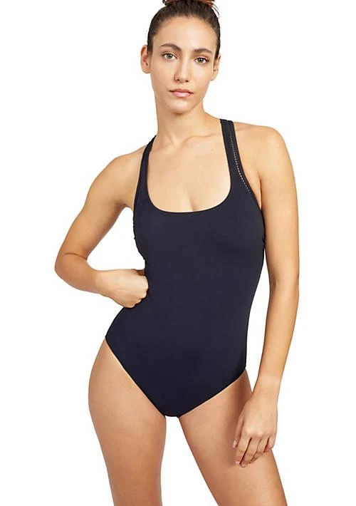 Free Sport by Gottex Sport By Gottex Champion Solid Round Neck One Piece Swimsuit 1