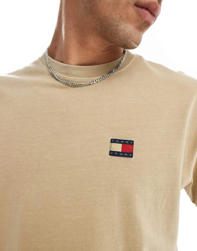 Tommy Jeans Tommy Jeans relaxed badge t-shirt in tan 4