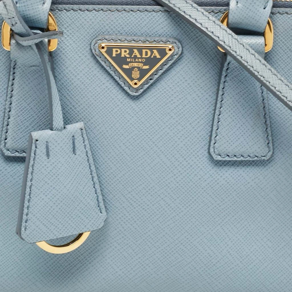 Prada Prada Light Blue Saffiano Lux Leather Mini Double Zip Crossbody Bag 5