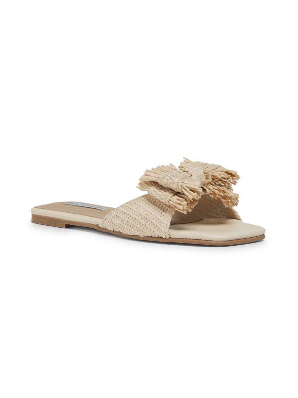 Saks Fifth Avenue ​Ravello Raffia Double-Bow Slide Sandals