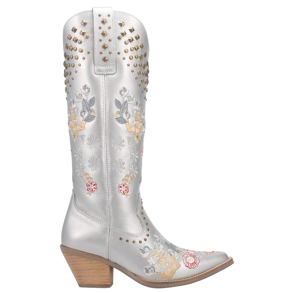 Dingo Poppy Floral Metallic Embroidered Studded Snip Toe Cowboy Boots 1