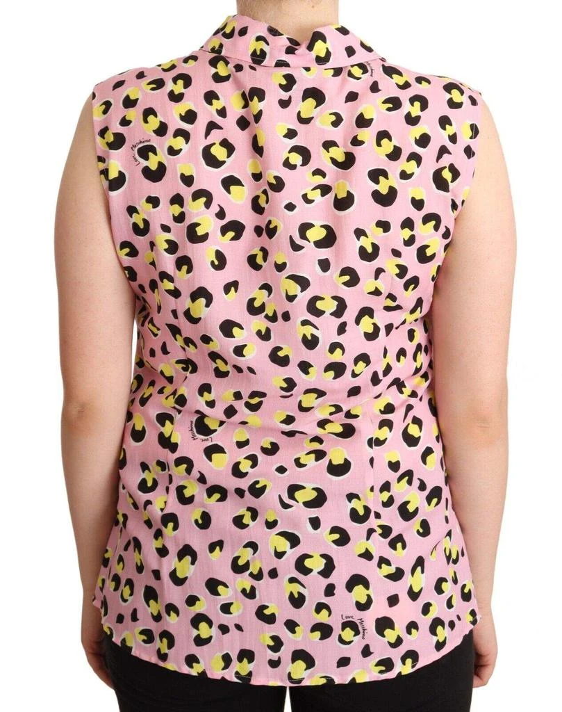 Love Moschino Love Moschino Pink Leopard Print Sleeveless Collared Polo Top 4