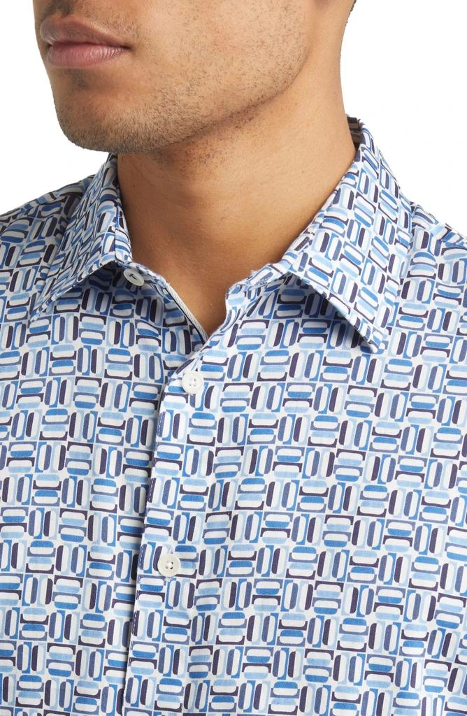 Ted Baker London Astun Regular Fit Geometric Print Stretch Short Sleeve Button-Up Shirt 2