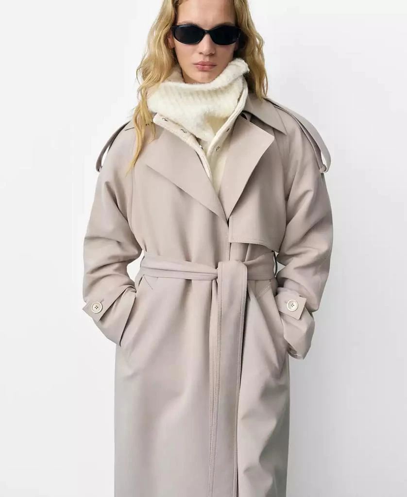 Mango Women's Oversized Belted Trench Coat 1