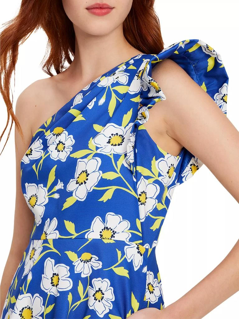 Kate Spade Sunshine Floral Ruffled Faille Midi-Dress 5