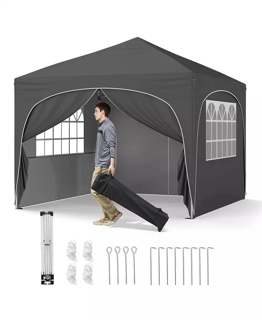 Mecale 10 X 10 FT Pop up Canopy Tent with 4 Removable Sidewall 1