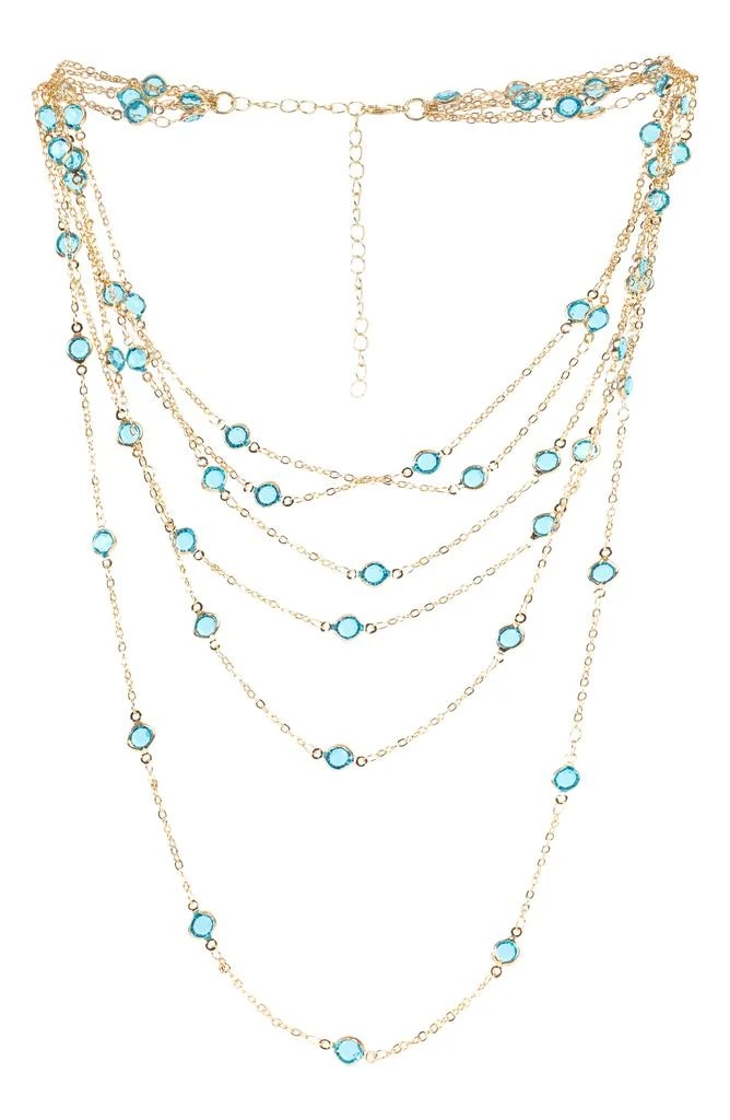 SAACHI Crystal Glass Multi Layer Necklace