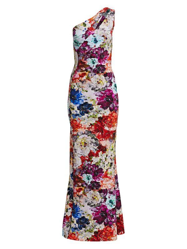 Chiara Boni Floral One-Shoulder Jersey Gown 5
