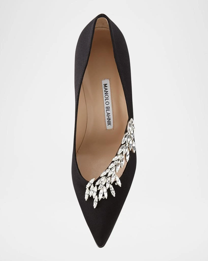 Manolo Blahnik Nadira Jeweled Satin 90mm Pump 3