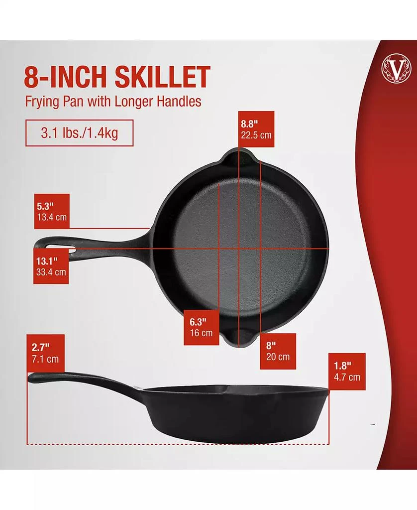 Victoria Cast Iron 8" Skillet 8