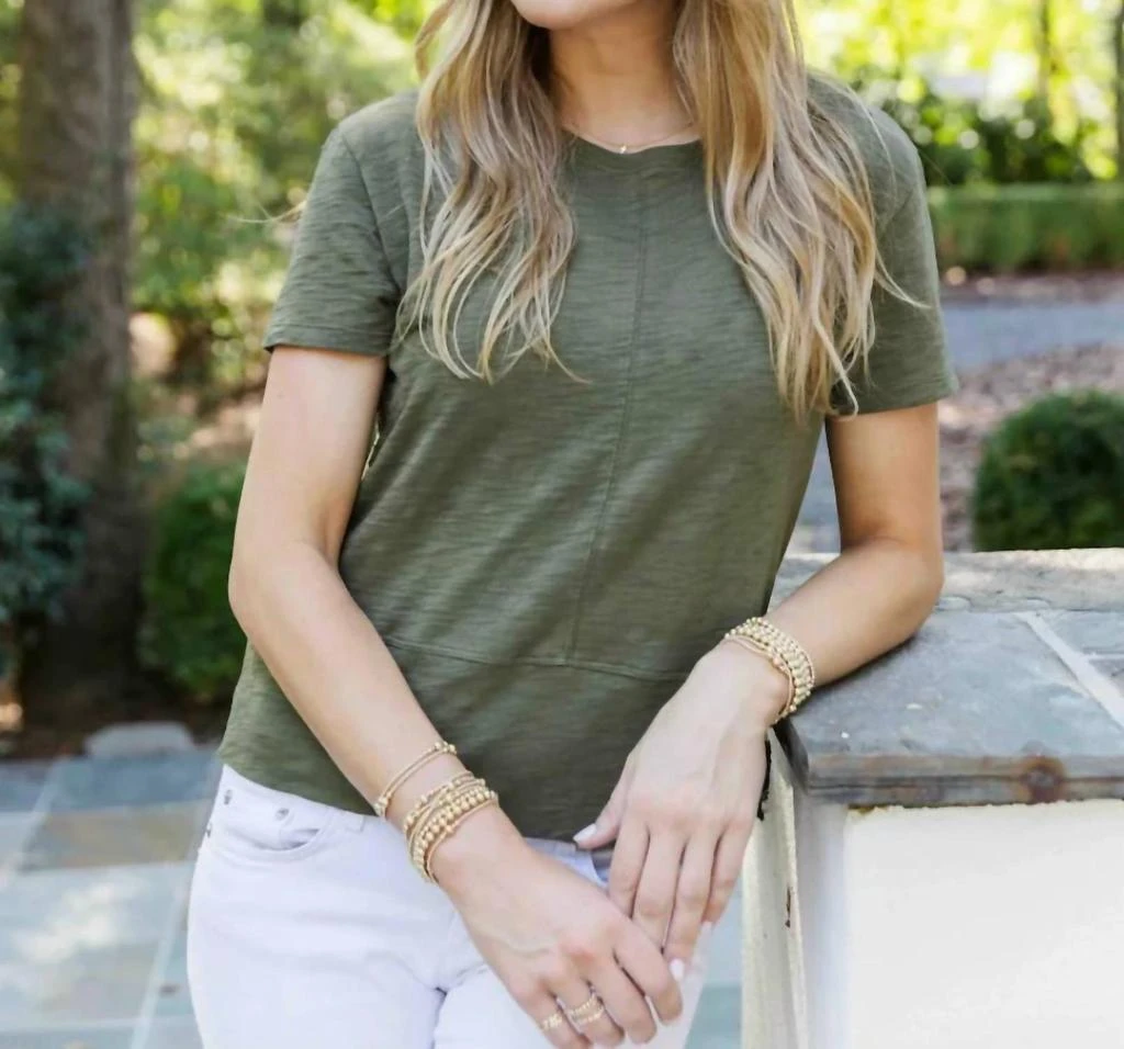 ERIN GRAY Celia Perfect Length Tee In Olive 1