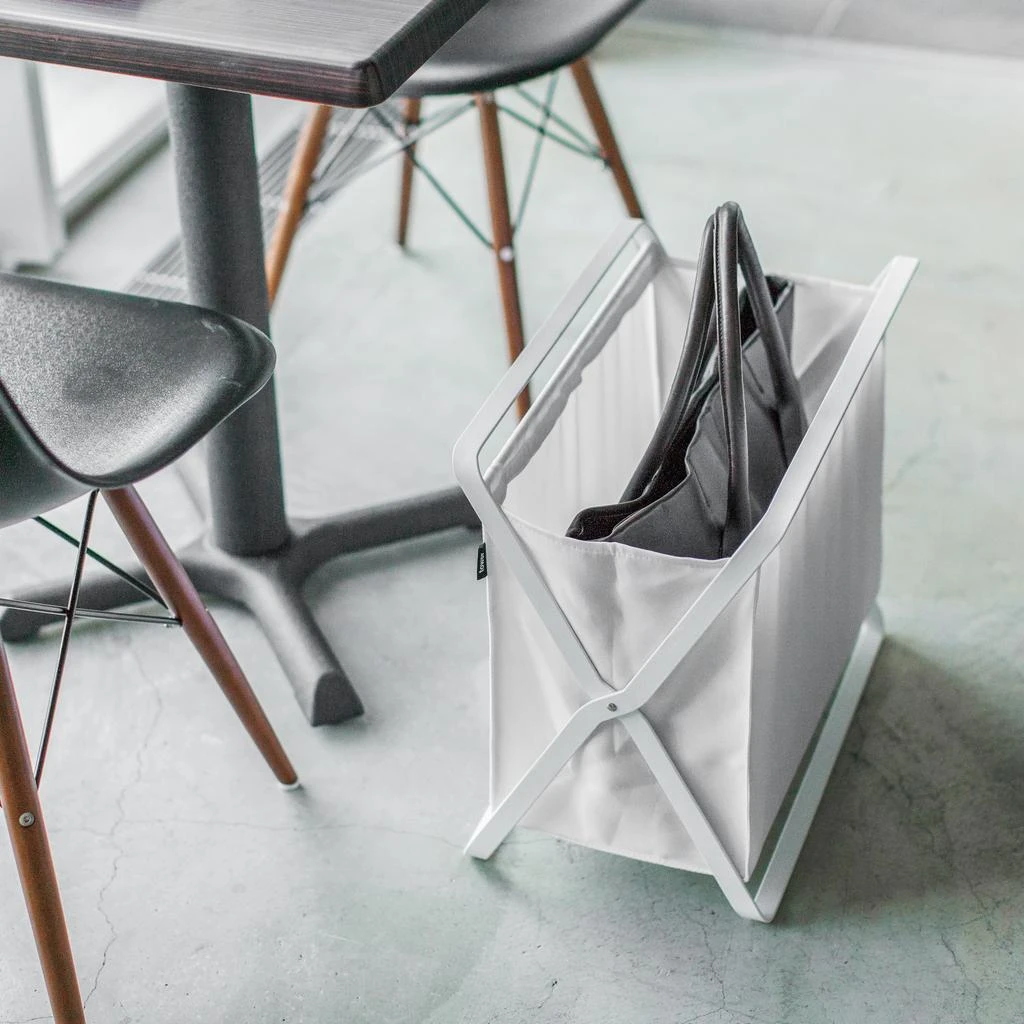 Yamazaki Home Folding Storage Bin, Steel, 8.5 gallon, 32 liters, Supports 22 pounds, Collapsible, Handles, No Assembly 6