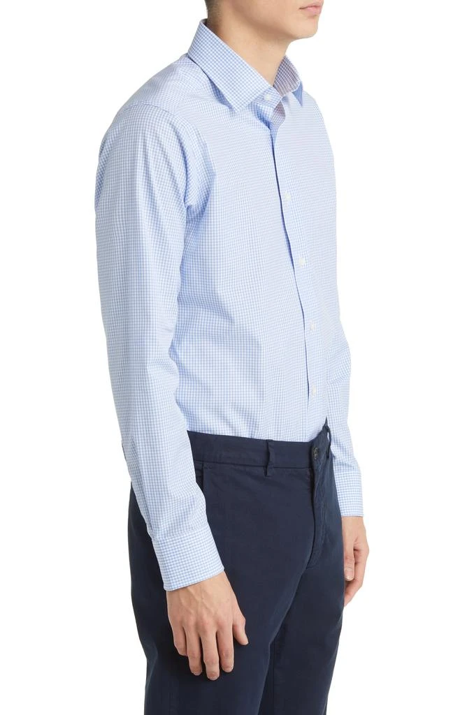 David Donahue Gingham Slim Fit Barrel Cuff Dress Shirt 4