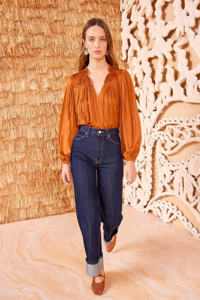 Ulla Johnson Freja Blouse In Amber 2