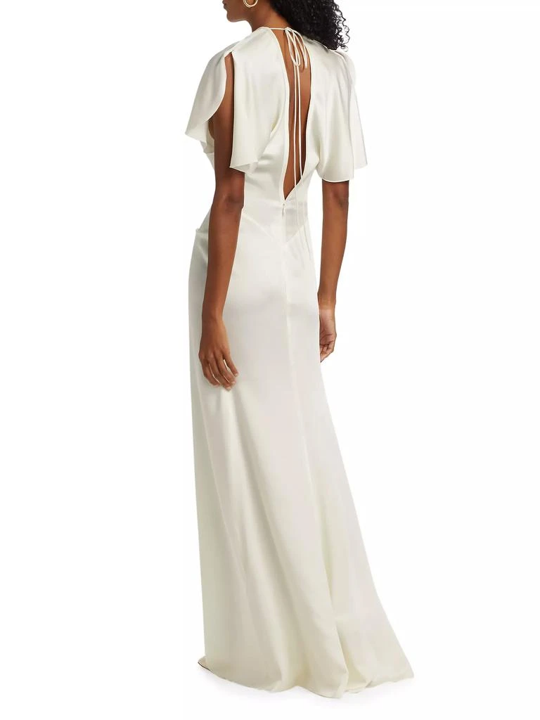 victoria beckham gathered waist floor length dress Lavender Straps A-line Long Formal Dress main image 0