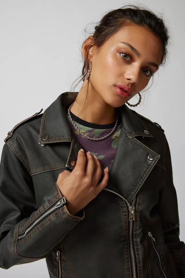 Urban Outfitters UO Geri Distressed Moto Jacket 5
