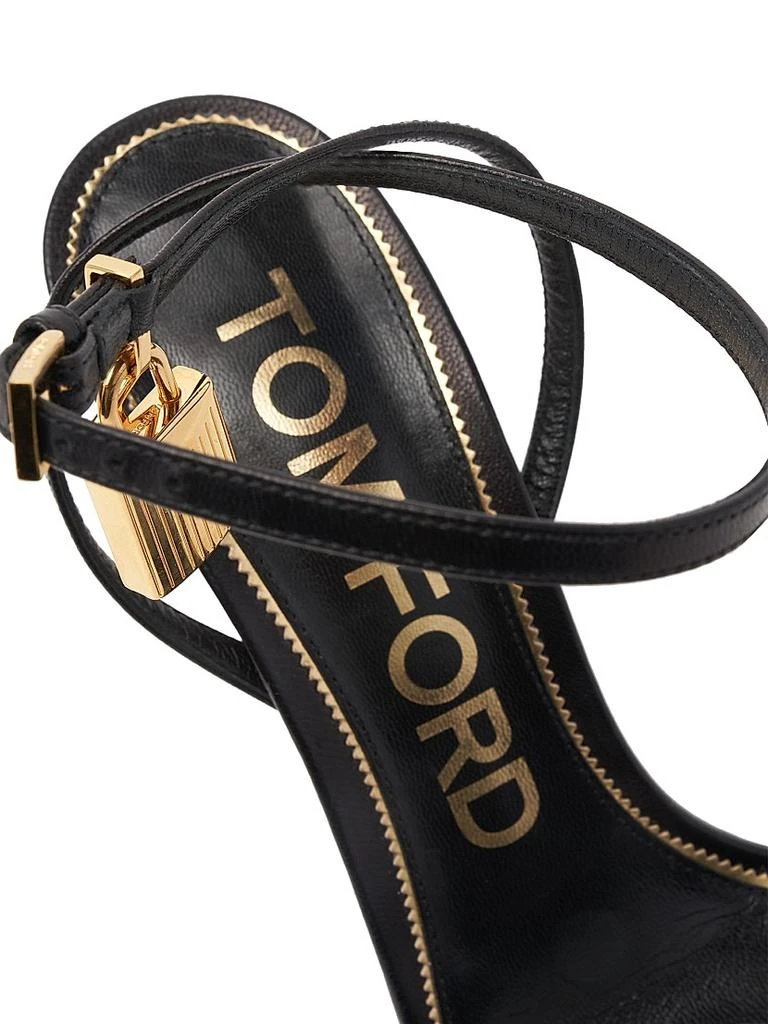 Tom Ford Padlock 105 Leather Point-Toe Ankle-Strap Sandals 5