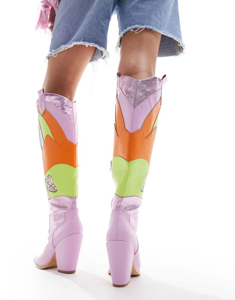 Public Desire Public Desire Archer novelty western boot in multi 3