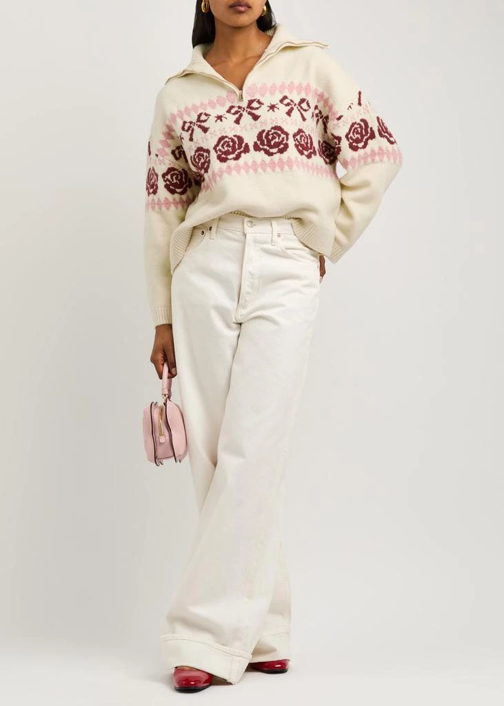 Kitri Uma Fair Isle intarsia half-zip jumper 4