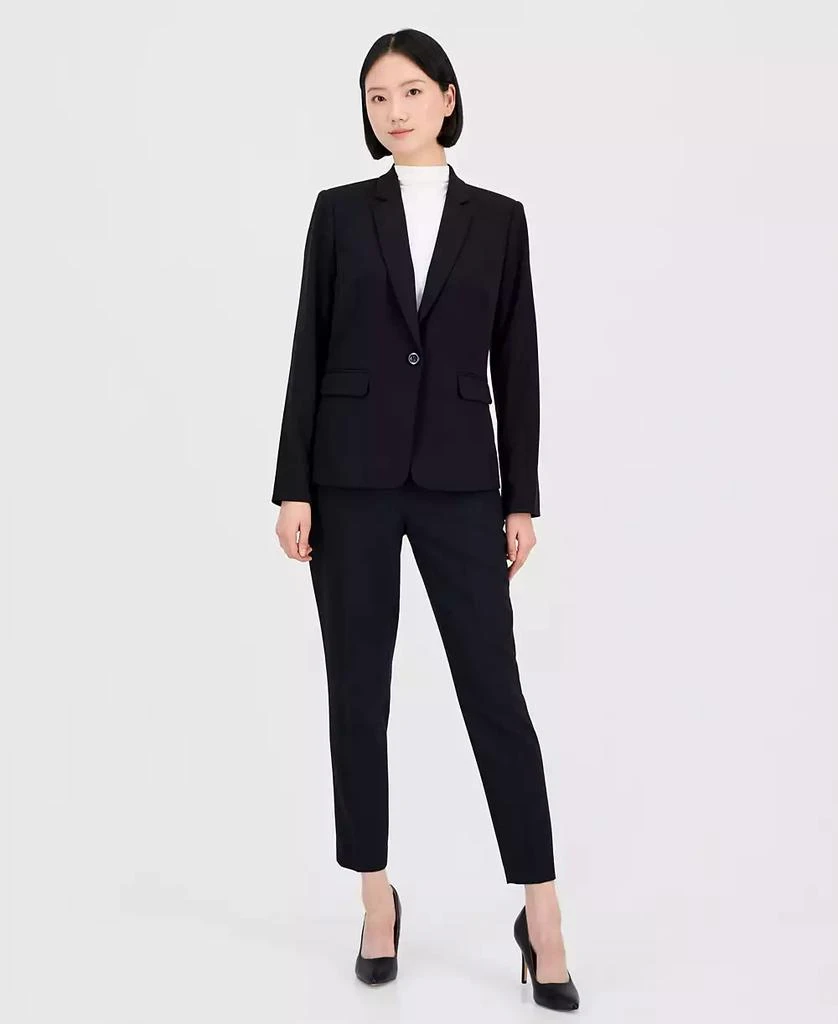 Tahari Women's Notched Collar Convertible Elastic Sleeve One-Button Blazer 2
