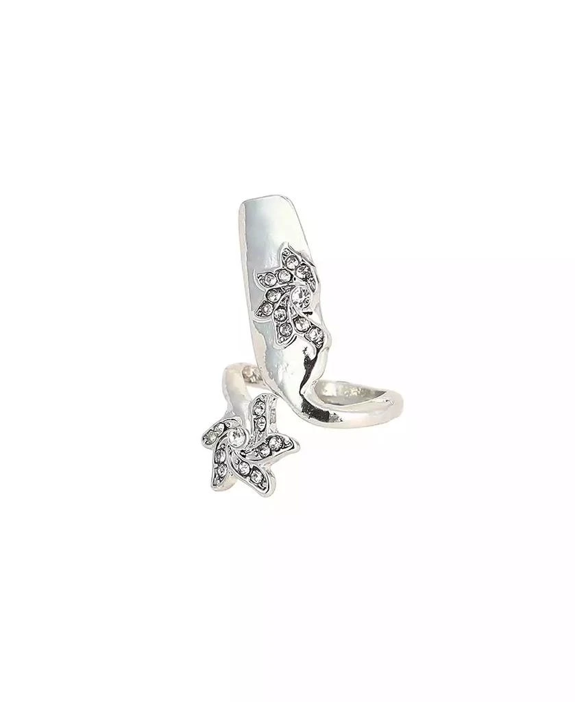 SOHI Women
s The Botanic Nail Rings - Metallic Silver (Set Of 4) 7