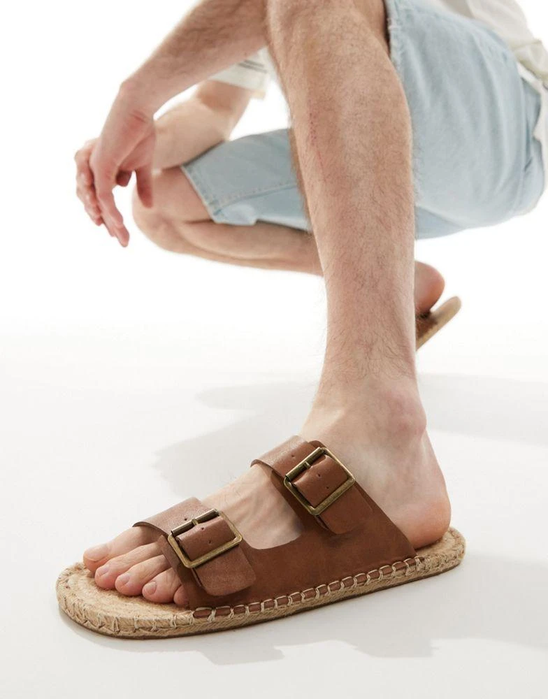 ASOS DESIGN ASOS DESIGN buckle espadrille in tan pu