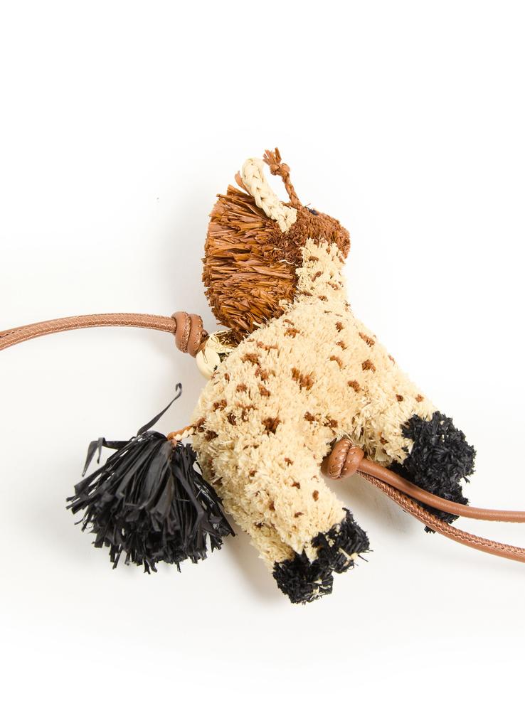 Loewe Giraffe bag charm in raffia and calfskin - Compare