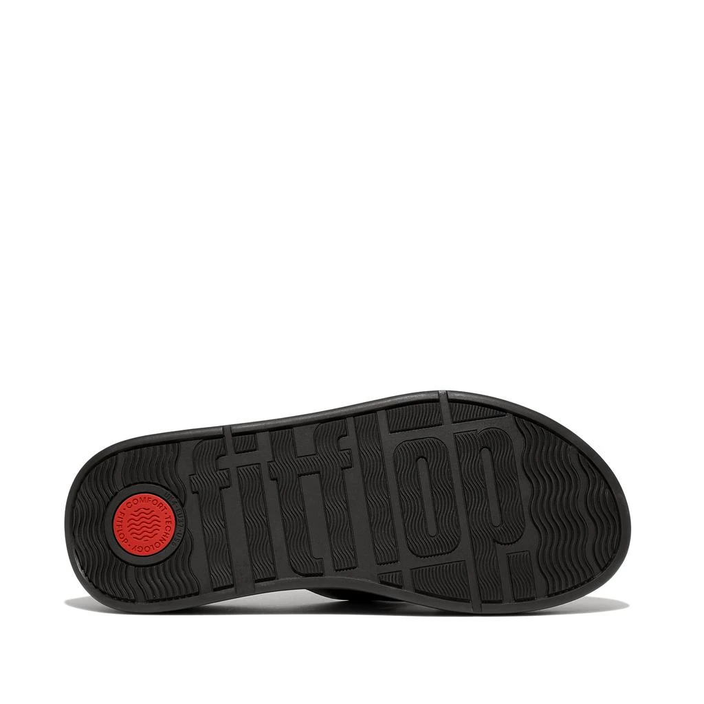 FitFlop F-Mode Raw-Edge Leather Flatform H-Bar Slides 3