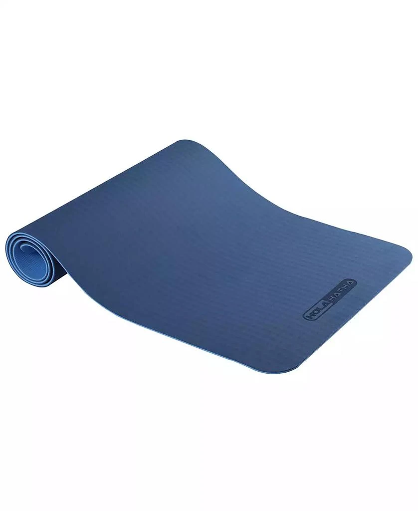 HolaHatha 72 x 24" Double Sided 0.25" Thick Non Slip Home Workout Yoga Mat, Blue 1