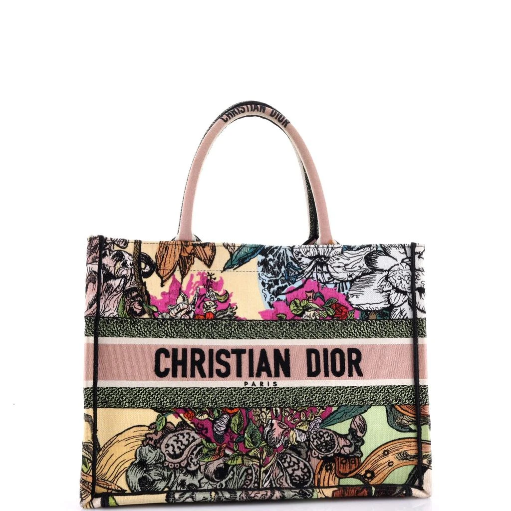 Dior Book Tote Embroidered Raffia Medium 2