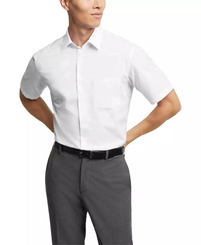 Van Heusen Poplin Solid Short-Sleeve Dress Shirt 1