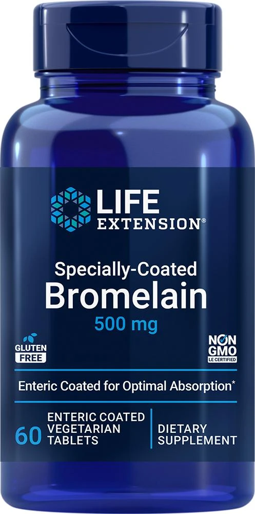 Life Extension Bromelain, 60 vegetarian tablets - 500 mg (500 mg, 60 enteric-coated vegetarian tablets), Life Extension 1