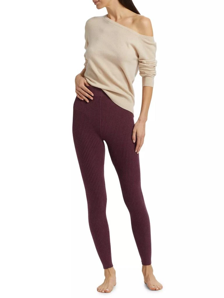 Lunya Cozy Cotton & Silk-Blend Rib-Knit Leggings 2