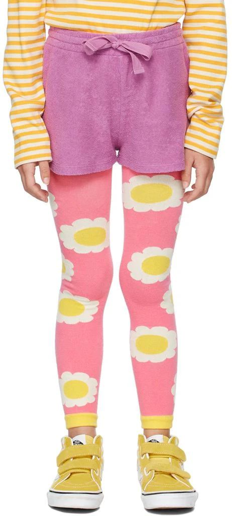 Mini Rodini Kids Pink Mr Flower Leggings 2