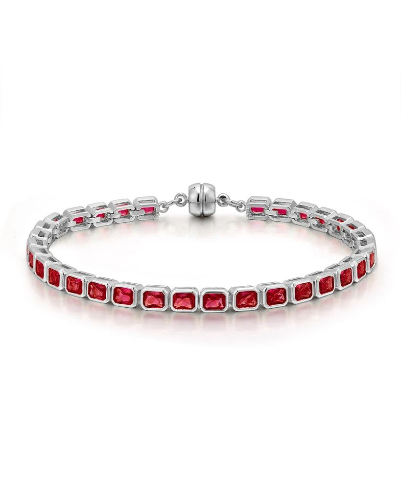Luv AJ Bezel Emerald Ballier Bracelet- Pink- Gold 7