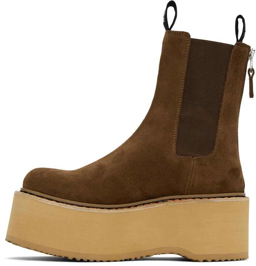 R13 Brown Double Stack Chelsea Boots 3