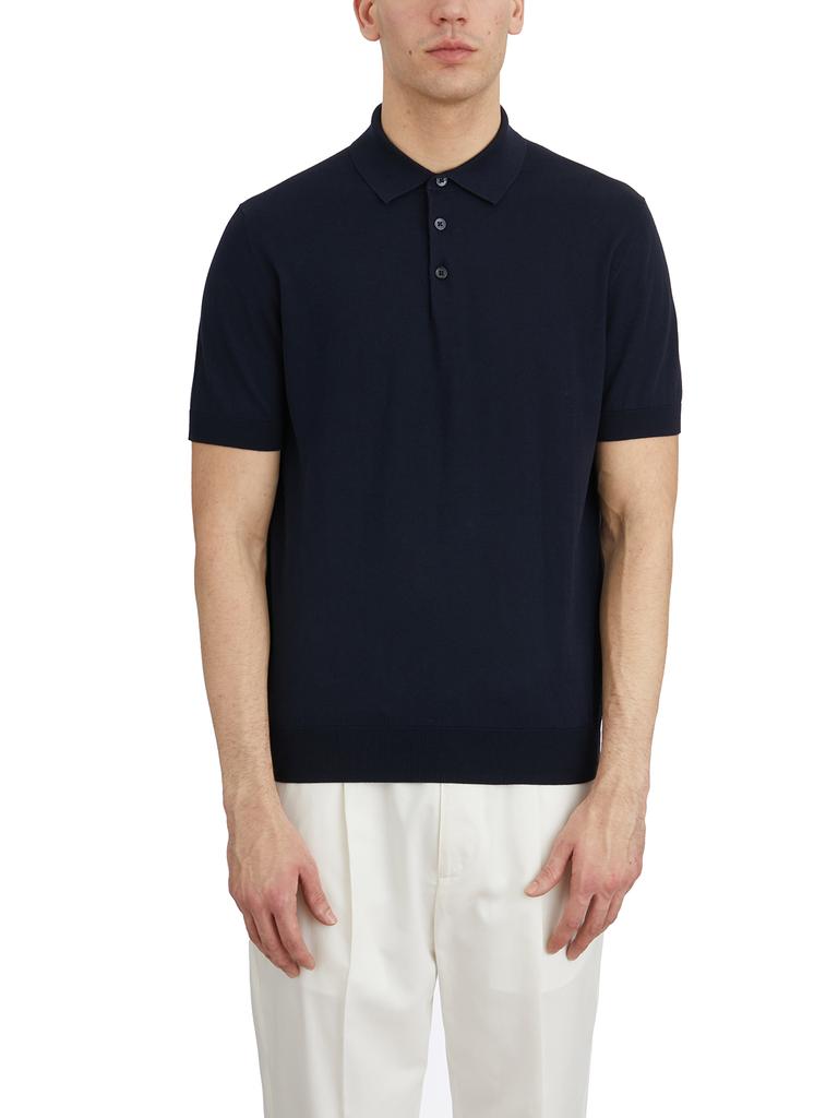 JOHN SMEDLEY ISIS COTTON POLO SHIRT ネイビー John Smedley Men's ISIS Heritage Knit Polo Shirt in Navy
