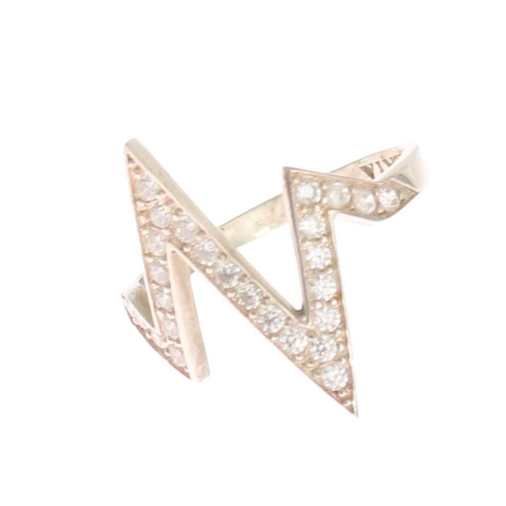 Nialaya Nialaya Silver Authentic Womens Clear Ring