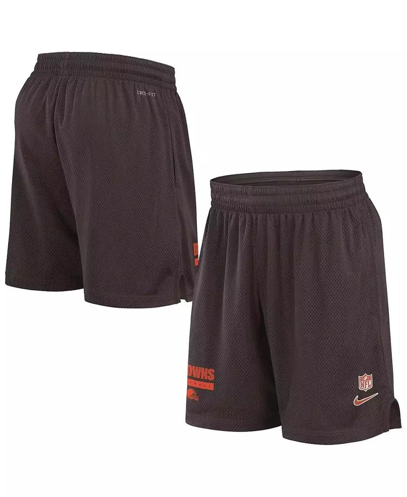 NIKE Men's Brown Cleveland Browns 2024 Sideline Performance Mesh Shorts 1