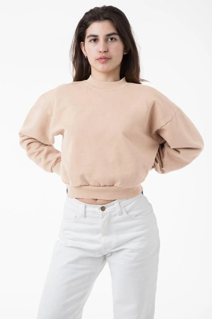 Los Angeles Apparel HF06 - Heavy Fleece Cropped Mock Neck Pullover (Garment Dye 2) 1