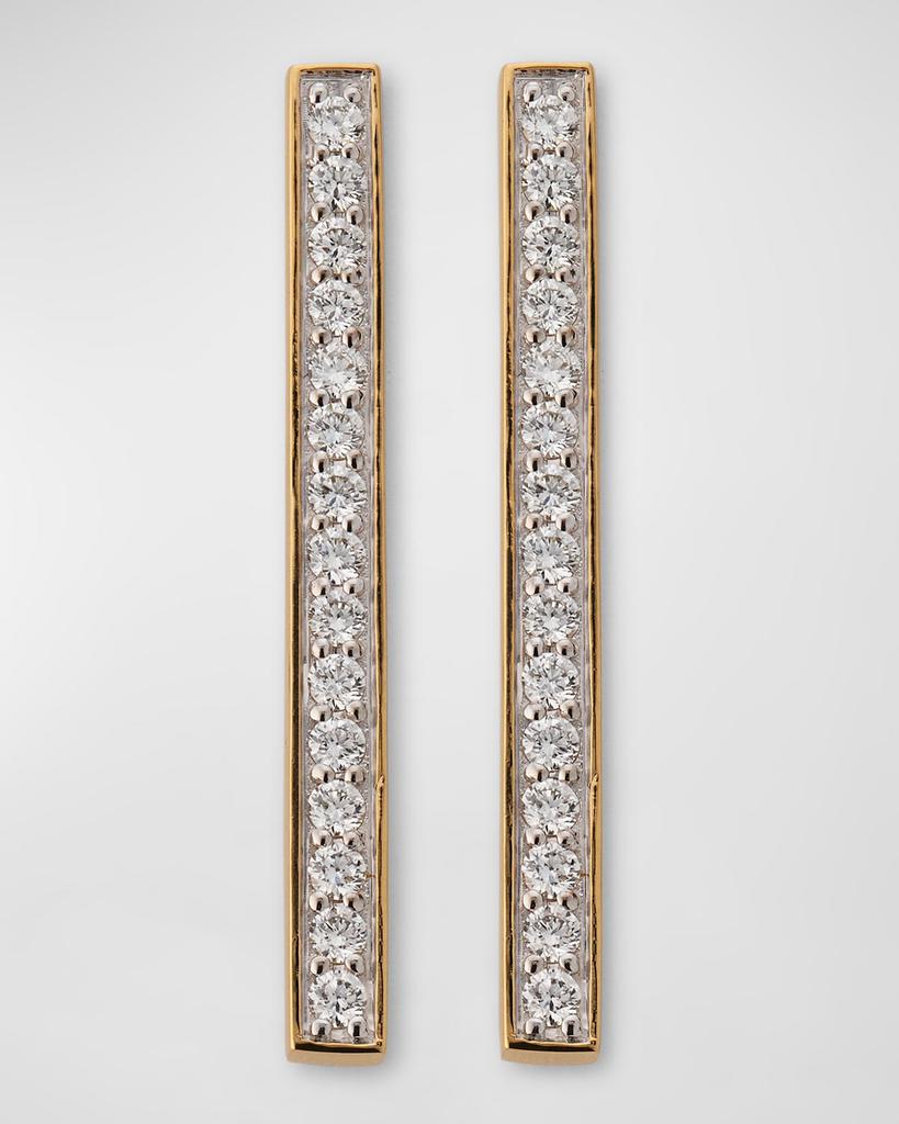 Walters Faith Classic 18K Yellow Gold Diamond Bar Earrings, 1.25"L