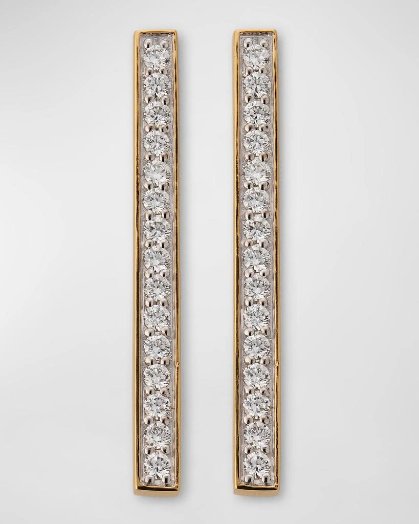 Walters Faith Classic 18K Yellow Gold Diamond Bar Earrings, 1.25"L 1