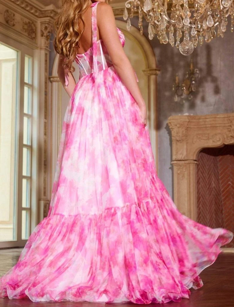 Jovani Jovani - Floral Print Corset Prom Dress 2