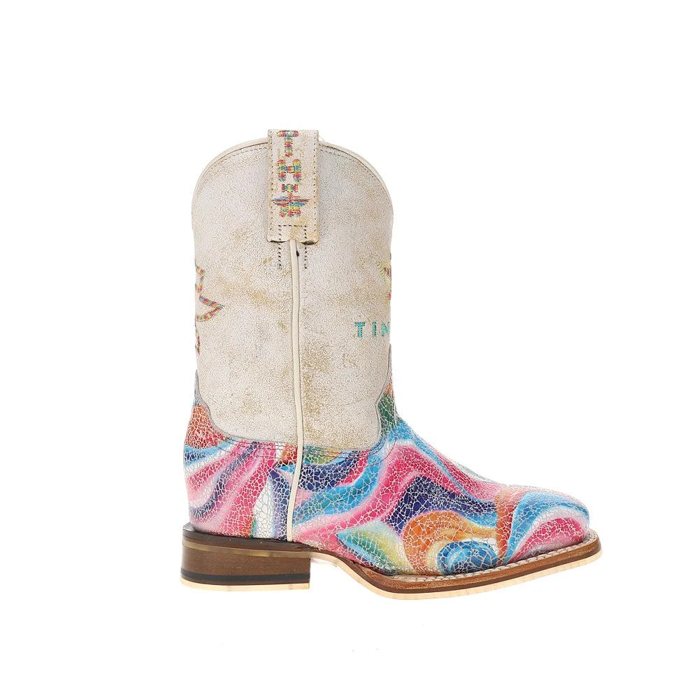 Tin Haul Color Burst Square Toe Cowboy Boots (Big Kid)