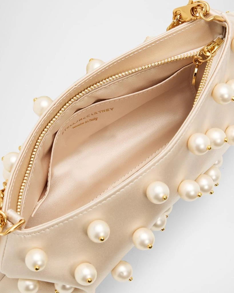 Stella McCartney Falabella Mini Pearly-Embellished Satin Clutch Bag 4