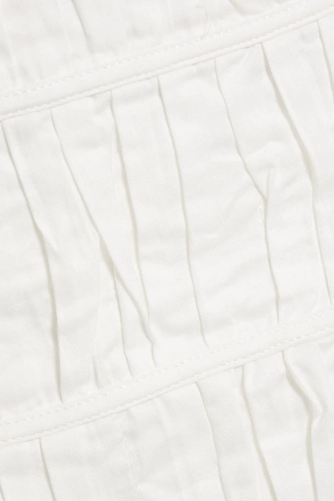 Aje La Vie ruffled shirred cotton-poplin mini skirt 4