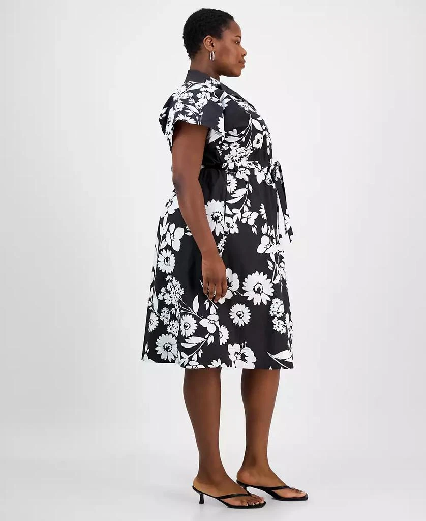 Sandra Darren Plus Size Printed Short-Sleeve Shirtdress 4