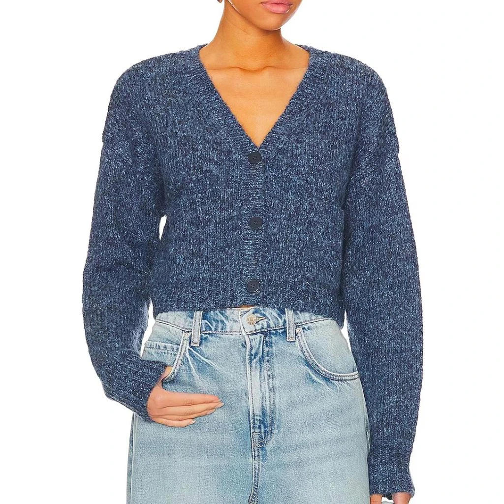 525 America Sydney Button Front Cardigan In Indigo 1