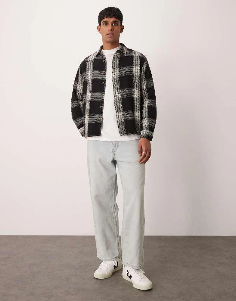 New Look New Look checked oxford shirt in black and white 1