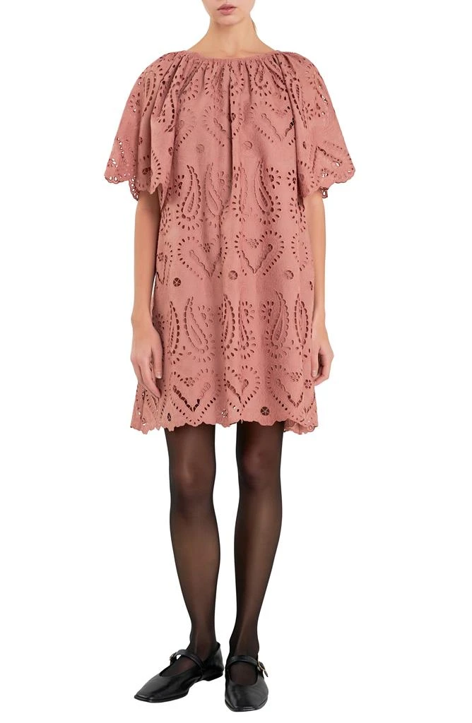 English Factory Paisley Eyelet Shift Dress 1